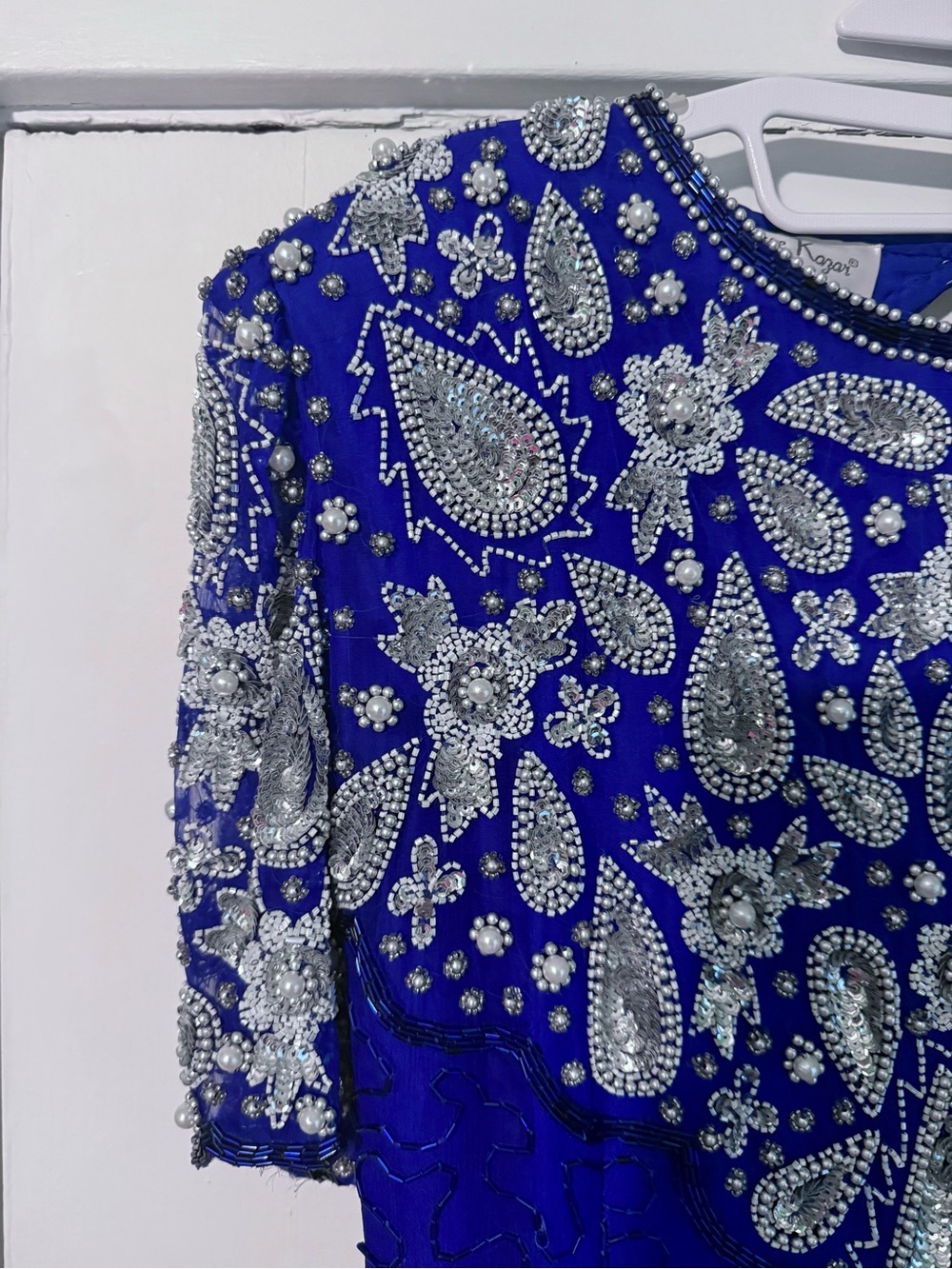 Laurence Kazar Beaded Cocktail Dress